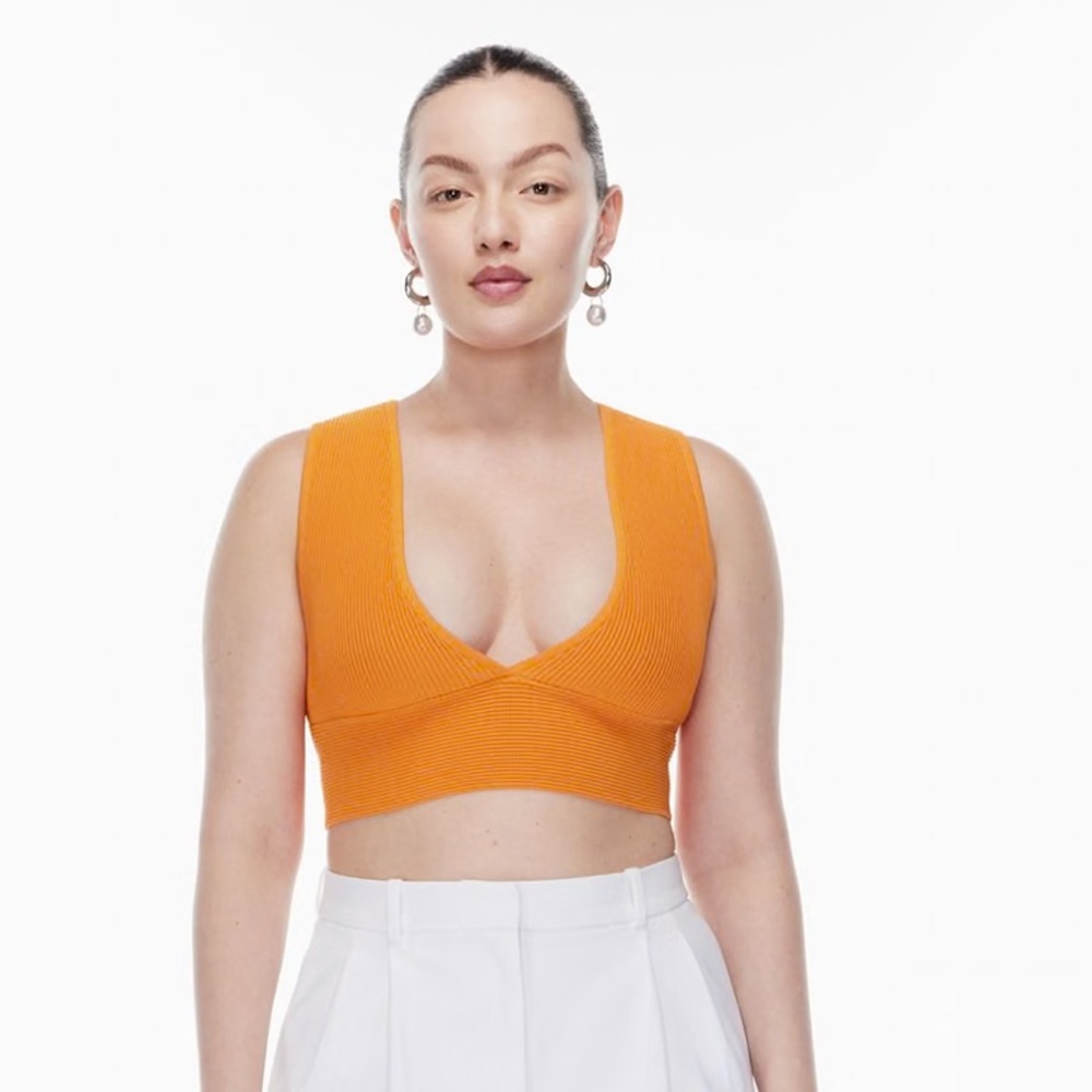 Aritzia Babaton Sculpt Knit Deep V Tank